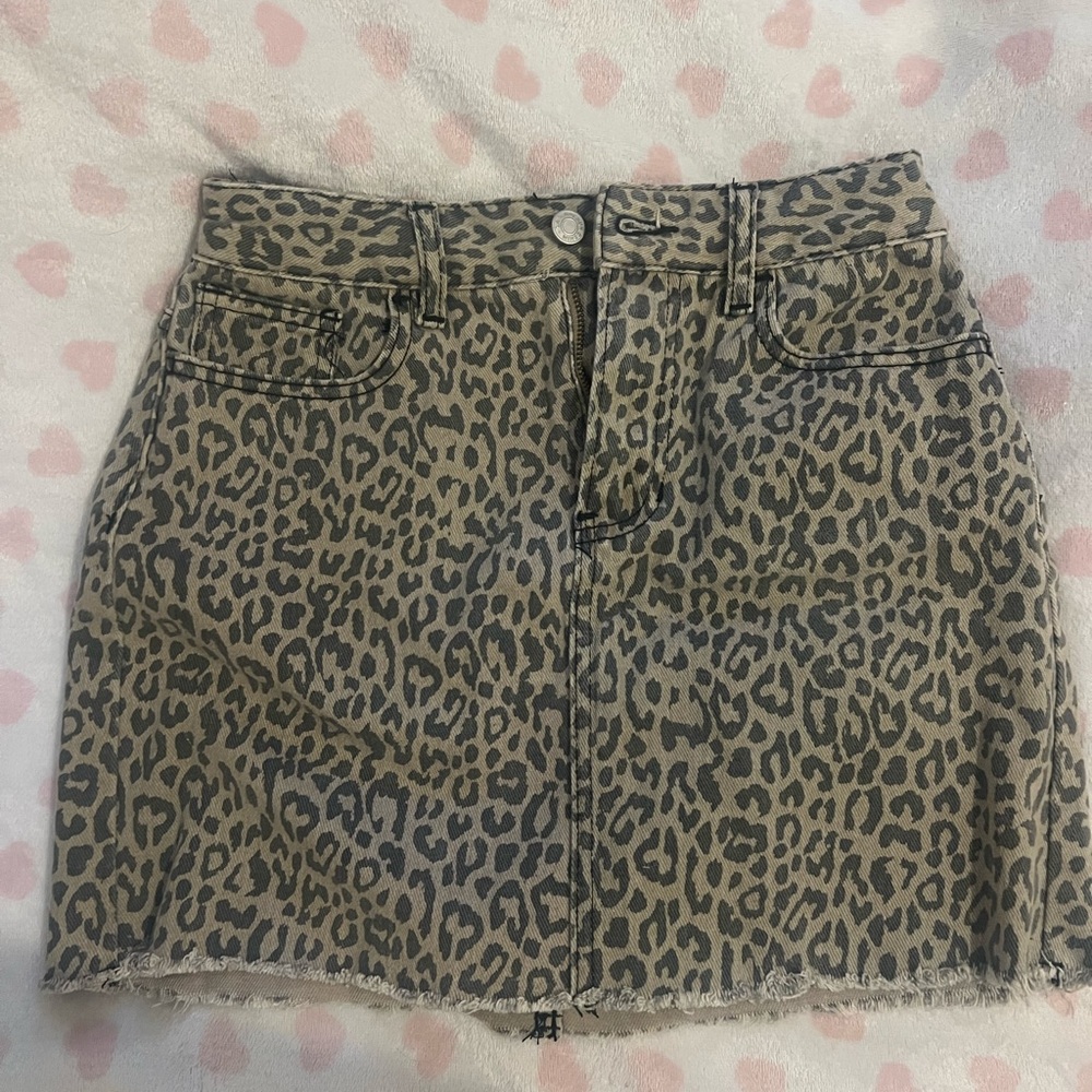Cheetah print mini skirt